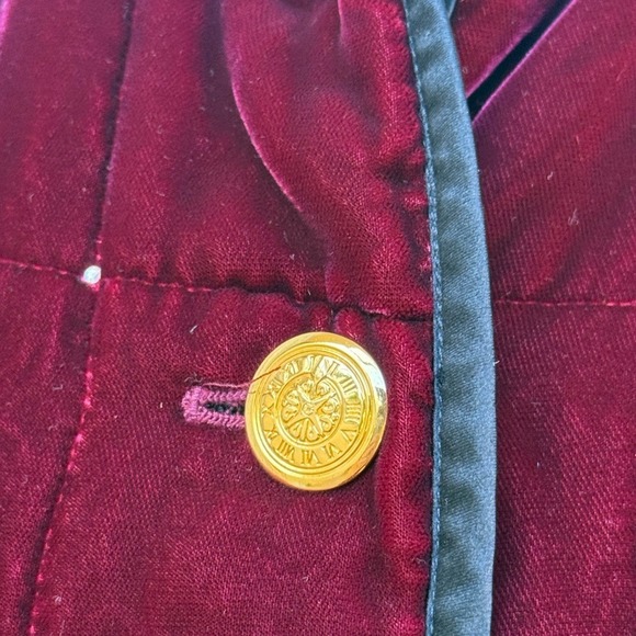Escada by Margaretha Ley burgundy velvet parka coat jacket - Picture 2 of 5